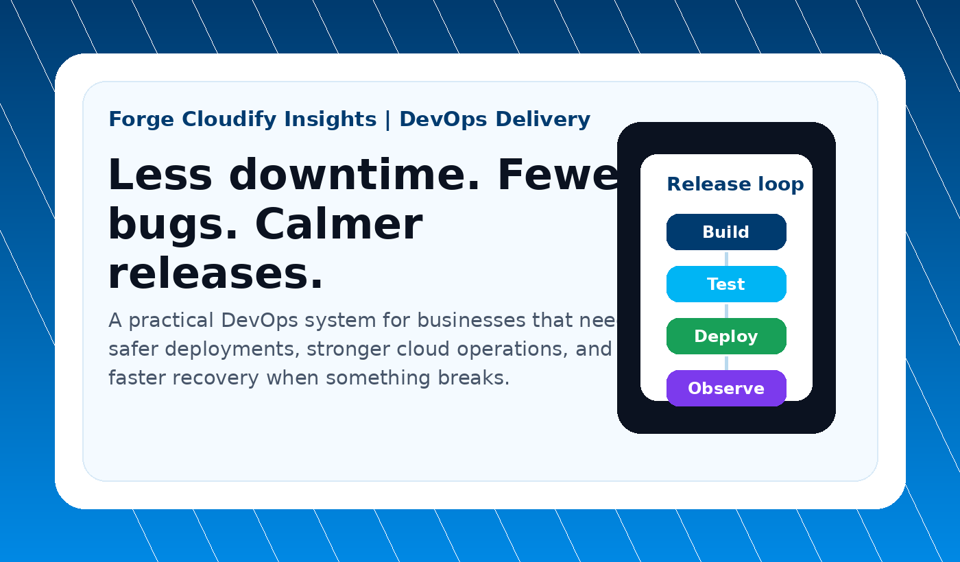 DevOps consulting services reducing downtime bugs and release stress