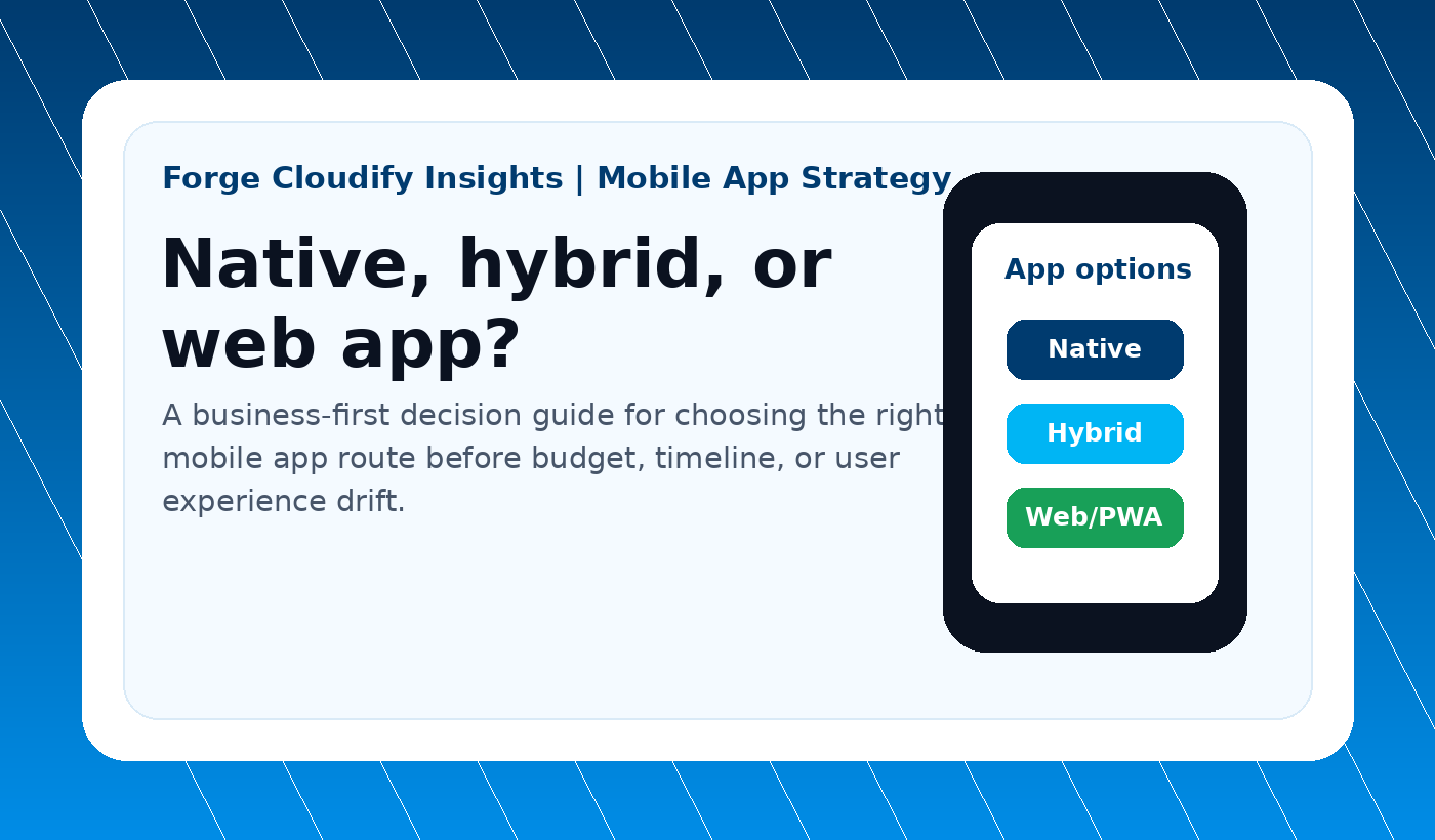 Mobile app development UK decision guide for native hybrid and web apps