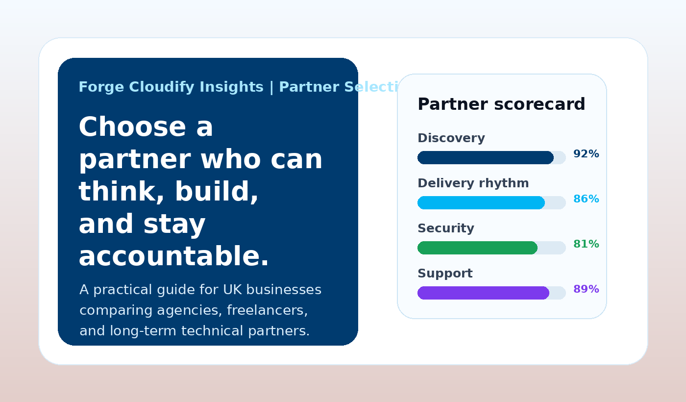 Software development partner UK evaluation scorecard