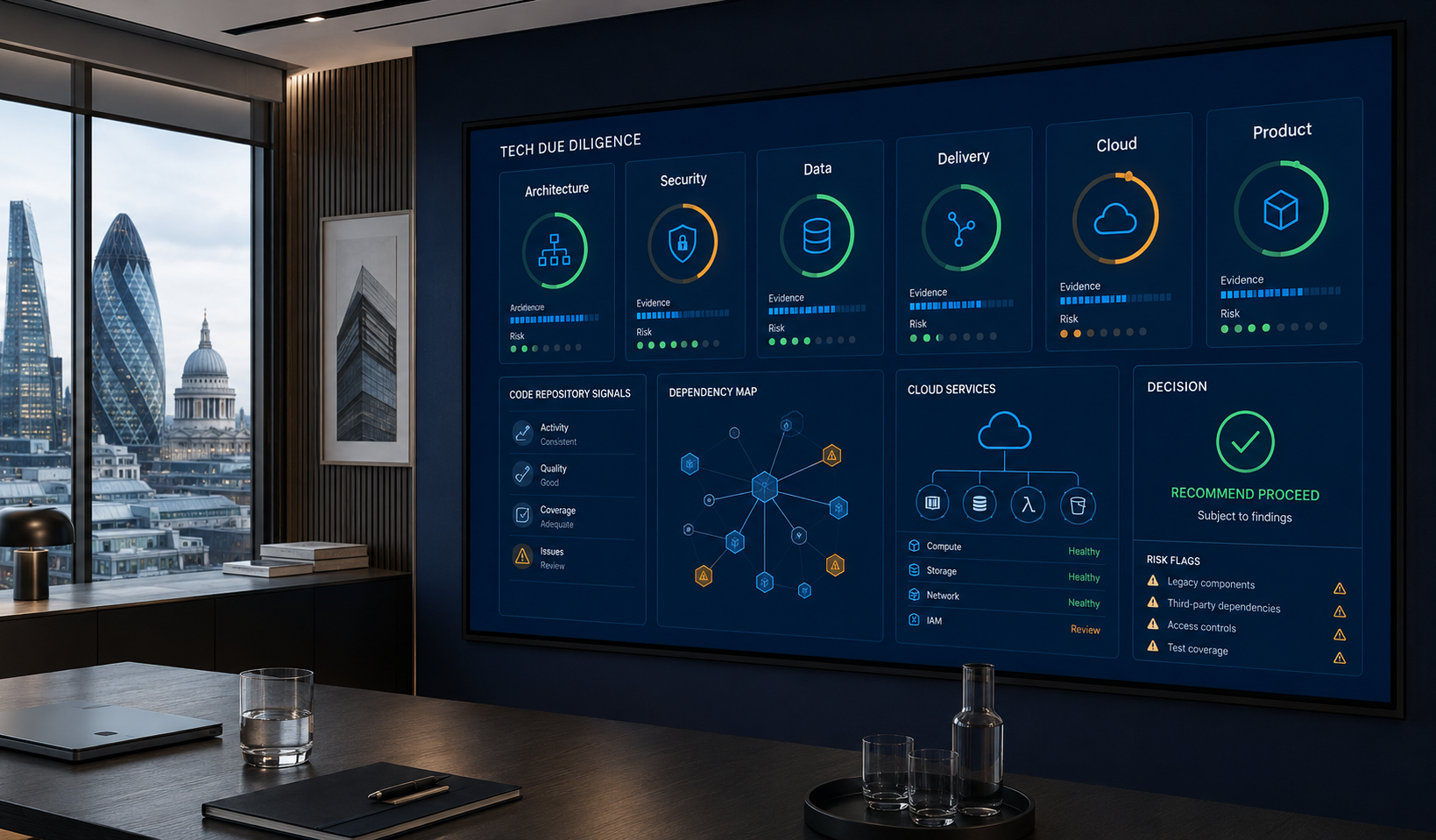 Technical due diligence dashboard for UK software buyers